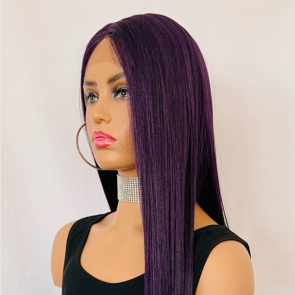 Very Pretty 28” Premium Fiber Purple Lace Front Wig for Daily Wear or Events - Picture 9 of 14